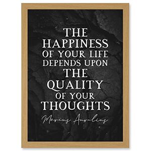 Artery8 Slate Quote Marcus Aurelius Happiness Quality Thoughts Inspiring Artwork Framed Wall Art Print A4 Artery8 Slate Quote Marcus Aurelius Happiness Quality Thoughts Inspiring Artwork Framed Wall Art Print A4