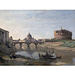 Artery8 Corot Castel Santangelo Rome C1830 Painting Unframed Wall Art Print Poster Home Decor Premium Artery8 Corot Castel Santangelo Rome C1830 Painting Unframed Wall Art Print Poster Home Decor Premium