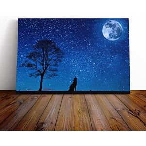 Big Box Art Canvas Print Wall Art Wolf Howling at The Moon Mounted and Stretched Box Frame Picture Home Decor for Kitchen, Living, Dining Room, Bedroom, Hallway, Multi-Colour, 24x16 Inch Big Box Art Canvas Print Wall Art Wolf Howling at The Moon Mounted and Stretched Box Frame Picture Home Decor for Kitchen, Living, Dining Room, Bedroom, Hallway, Multi-Colour, 24x16 Inch