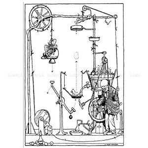 Wee Blue Coo Branestawm Potato Peeling Machine Heath Robinson Wall Art Print Wee Blue Coo Branestawm Potato Peeling Machine Heath Robinson Wall Art Print