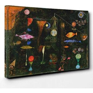 Big Box Art Paul Klee Fish Magic Canvas Print Gallery Wrapped 30mm Frame Wall Art 24x16 inches Ready to Hang Modern Animals Picture Living Room Bedroom Lounge Office Big Box Art Paul Klee Fish Magic Canvas Print Gallery Wrapped 30mm Frame Wall Art 24x16 inches Ready to Hang Modern Animals Picture Living Room Bedroom Lounge Office