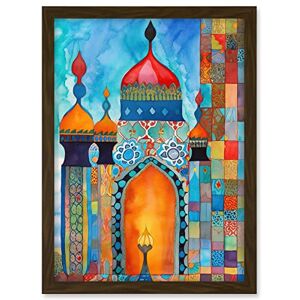 Artery8 Abstract Islamic Mosque Entrance Prayer Folk Art Artwork Framed A3 Wall Art Print Artery8 Abstract Islamic Mosque Entrance Prayer Folk Art Artwork Framed A3 Wall Art Print