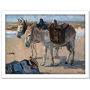 Artery8 Isaac Israels Two Donkeys On Beach Landscape Artwork Framed Wall Art Print 18X24 Inch Artery8 Isaac Israels Two Donkeys On Beach Landscape Artwork Framed Wall Art Print 18X24 Inch