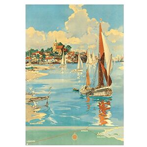 Wee Blue Coo Travel England Maldon British Railways Harbour Sail Boat Wall Art Print Wee Blue Coo Travel England Maldon British Railways Harbour Sail Boat Wall Art Print