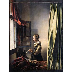 Artery8 Vermeer Girl Reading Letter Open Window Painting Large Wall Art Poster Print Thick Paper 18X24 Inch Artery8 Vermeer Girl Reading Letter Open Window Painting Large Wall Art Poster Print Thick Paper 18X24 Inch
