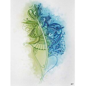 Artery8 Abstract Patterned Bird Leaf Painting Art Print Canvas Premium Wall Decor Poster Mural Artery8 Abstract Patterned Bird Leaf Painting Art Print Canvas Premium Wall Decor Poster Mural