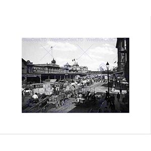 Wee Blue Coo WEST STREET NEW YORK CITY 1901 VINTAGE OLD BW BLACK FRAMED ART PRINT B12X1341 Wee Blue Coo WEST STREET NEW YORK CITY 1901 VINTAGE OLD BW BLACK FRAMED ART PRINT B12X1341