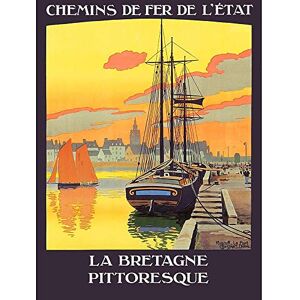 Wee Blue Coo Travel Brittany France Harbour Boat Ship Port Sea Art Print Poster Wall Decor 12X16 Inch Wee Blue Coo Travel Brittany France Harbour Boat Ship Port Sea Art Print Poster Wall Decor 12X16 Inch