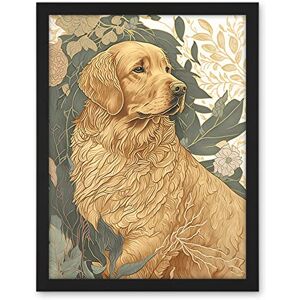 Artery8 Golden Retriever Dog in Nature Soft Pastel Colour Illustration Artwork Framed Wall Art Print 18X24 Inch Artery8 Golden Retriever Dog in Nature Soft Pastel Colour Illustration Artwork Framed Wall Art Print 18X24 Inch