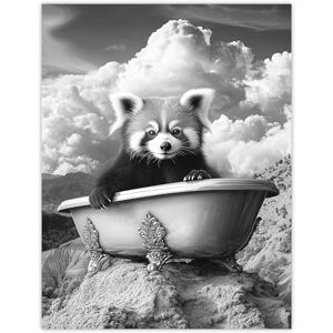 Artery8 Red Panda in Bathtub on Hill Black White Surreal Bathroom Toilet Extra Large XL Wall Art Poster Print Artery8 Red Panda in Bathtub on Hill Black White Surreal Bathroom Toilet Extra Large XL Wall Art Poster Print