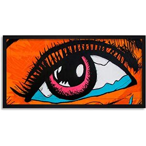 Wee Blue Coo Graffiti Crying Eye Long Panel Framed Wall Art Print Wee Blue Coo Graffiti Crying Eye Long Panel Framed Wall Art Print