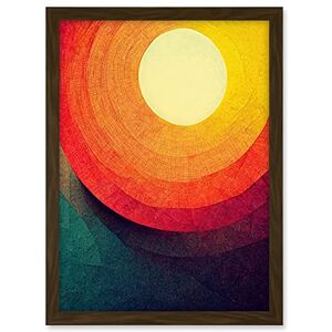 Wee Blue Coo Abstract Sunrise Sunset Sunshine Retro Style Yellow Orange Cream Teal Artwork Framed A3 Wall Art Print Wee Blue Coo Abstract Sunrise Sunset Sunshine Retro Style Yellow Orange Cream Teal Artwork Framed A3 Wall Art Print
