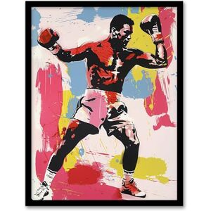 Artery8 Boxer Sport Portrait Boxing Gloves Colourful Bold Living Room Artwork Framed Wall Art Print A4 Artery8 Boxer Sport Portrait Boxing Gloves Colourful Bold Living Room Artwork Framed Wall Art Print A4