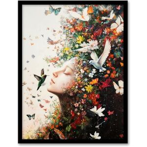 Artery8 Mother Nature Birds Butterflies Colourful Flowers Living Room Artwork Framed Wall Art Print 18X24 Inch Artery8 Mother Nature Birds Butterflies Colourful Flowers Living Room Artwork Framed Wall Art Print 18X24 Inch