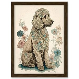 Artery8 Poodle Dog with Flower Fur Coat Modern Boho Watercolour Illustration Artwork Framed A3 Wall Art Print Artery8 Poodle Dog with Flower Fur Coat Modern Boho Watercolour Illustration Artwork Framed A3 Wall Art Print