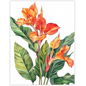 Artery8 Canna Lily Flower Bright Botanical Painting Living Room Extra Large XL Wall Art Poster Print Artery8 Canna Lily Flower Bright Botanical Painting Living Room Extra Large XL Wall Art Poster Print
