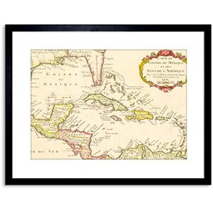 Wee Blue Coo 9x7 '' MAP GULF MEXICO CARIBBEAN SEA AMERICA CUBA 1754 FRAMED ART PRINT F97X515 Wee Blue Coo 9x7 '' MAP GULF MEXICO CARIBBEAN SEA AMERICA CUBA 1754 FRAMED ART PRINT F97X515
