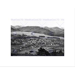 Wee Blue Coo Derwentwater And Keswick Lake District England Old BW Wall Art Print Wee Blue Coo Derwentwater And Keswick Lake District England Old BW Wall Art Print