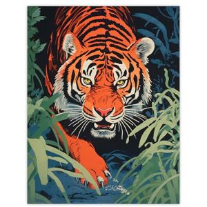 Artery8 Jungle Tiger Prowling Stalking Pouncing Animal Nature Artwork Painting Large Wall Art Poster Print Thick Paper 18X24 Inch Artery8 Jungle Tiger Prowling Stalking Pouncing Animal Nature Artwork Painting Large Wall Art Poster Print Thick Paper 18X24 Inch