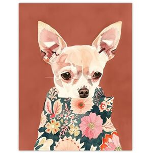 Artery8 Chihuahua With Floral Coat Dog Lover Watercolour Living Room Extra Large XL Wall Art Poster Print Artery8 Chihuahua With Floral Coat Dog Lover Watercolour Living Room Extra Large XL Wall Art Poster Print