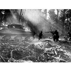 Fine Art Prints War WWII USA Battle M4 Sherman Tank 1944 Photo Premium Wall Art Canvas Print 18X24 Inch Fine Art Prints War WWII USA Battle M4 Sherman Tank 1944 Photo Premium Wall Art Canvas Print 18X24 Inch