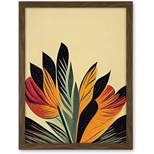 Wee Blue Coo Abstract Retro Art Nouveau Flowers in Bloom Black Gold Artwork Framed Wall Art Print 18X24 Inch Wee Blue Coo Abstract Retro Art Nouveau Flowers in Bloom Black Gold Artwork Framed Wall Art Print 18X24 Inch