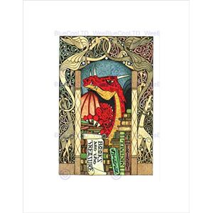 Wee Blue Coo Advert Books Treasure Dragon Ornate Shop Store Library Wall Art Print Wee Blue Coo Advert Books Treasure Dragon Ornate Shop Store Library Wall Art Print