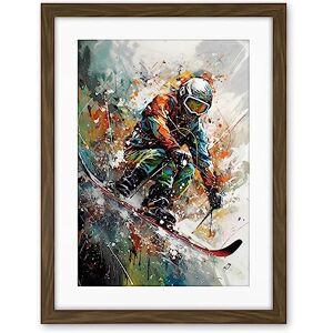 Artery8 Skier Skiing Winter Sport Paint Splat Painting Artwork Framed Wall Art Print 18X24 Inch Artery8 Skier Skiing Winter Sport Paint Splat Painting Artwork Framed Wall Art Print 18X24 Inch