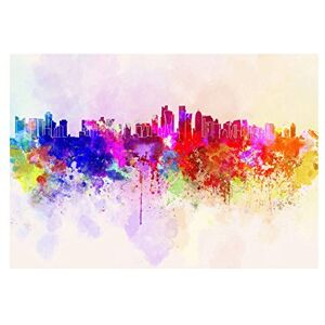 Wee Blue Coo Travel Painting Cityscape Doha Qatar Uae Wall Art Print Wee Blue Coo Travel Painting Cityscape Doha Qatar Uae Wall Art Print