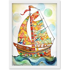 Artery8 - Sailing Ship At Sunrise - A4 - Framed - Wall Art Artery8 - Sailing Ship At Sunrise - A4 - Framed - Wall Art