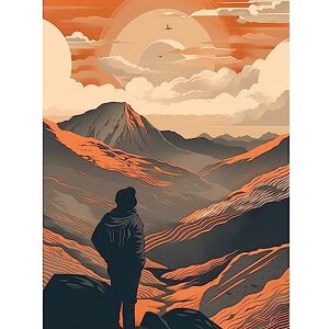 Artery8 Hike to the Top Hiker on Mountain Peak Landscape Extra Large XL Wall Art Poster Print Artery8 Hike to the Top Hiker on Mountain Peak Landscape Extra Large XL Wall Art Poster Print