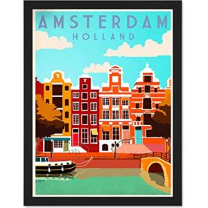 Wee Blue Coo Travel Tourism Amsterdam Holl Netherlands Canal Bridge Boat Houses Large Framed Art Print Poster Wall Decor 18x24 inch Wee Blue Coo Travel Tourism Amsterdam Holl Netherlands Canal Bridge Boat Houses Large Framed Art Print Poster Wall Decor 18x24 inch