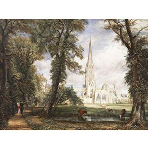 Fine Art Prints John Constable Salisbury Cathedral From The Bishops Garden, großer Kunstdruck auf Leinwand, Premium-Poster Fine Art Prints John Constable Salisbury Cathedral From The Bishops Garden, großer Kunstdruck auf Leinwand, Premium-Poster