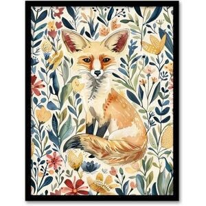 Artery8 Fennec Fox in Wildflower Field Floral Watercolour Living Room Artwork Framed Wall Art Print 18X24 Inch Artery8 Fennec Fox in Wildflower Field Floral Watercolour Living Room Artwork Framed Wall Art Print 18X24 Inch