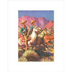 Wee Blue Coo Painting Cowboy Great Story Wild West Horse Mexican Wall Art Print Wee Blue Coo Painting Cowboy Great Story Wild West Horse Mexican Wall Art Print