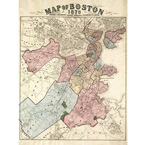 Fine Art Prints Williams 1876 Map Boston Massachusetts USA Large Wall Art Poster Print Thick Paper 18X24 Inch Fine Art Prints Williams 1876 Map Boston Massachusetts USA Large Wall Art Poster Print Thick Paper 18X24 Inch