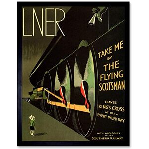 Wee Blue Coo Travel Lner Railway Flying Scotsman UK Locomotive Vintage Advert Art Print Framed Poster Wall Decor 12X16 Inch Wee Blue Coo Travel Lner Railway Flying Scotsman UK Locomotive Vintage Advert Art Print Framed Poster Wall Decor 12X16 Inch