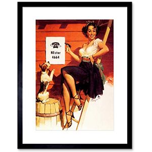 Wee Blue Coo Painting Portrait Pin Up Girl Diy Puppy Sign Phone USA Framed Wall Art Print Wee Blue Coo Painting Portrait Pin Up Girl Diy Puppy Sign Phone USA Framed Wall Art Print