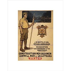 Wee Blue Coo WAR WWI CANADA FORESTRY BATTALION RECRUIT ENLIST FRAMED ART PRINT B12X5888 Wee Blue Coo WAR WWI CANADA FORESTRY BATTALION RECRUIT ENLIST FRAMED ART PRINT B12X5888