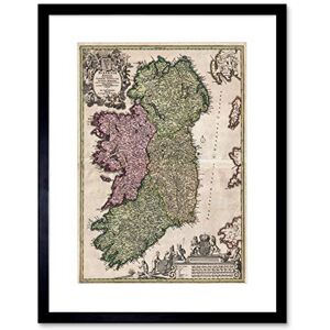 Wee Blue Coo Map Antique Kingdom Homann Ireland Eire Ulster Hibernia Framed Wall Art Print Wee Blue Coo Map Antique Kingdom Homann Ireland Eire Ulster Hibernia Framed Wall Art Print