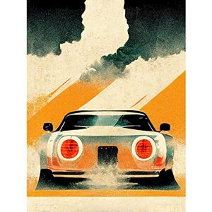 Doppelganger33 LTD Japanese Sports Car Vintage Vector Yellow Silver Black Large Wall Art Poster Print Thick Paper 18X24 Inch Doppelganger33 LTD Japanese Sports Car Vintage Vector Yellow Silver Black Large Wall Art Poster Print Thick Paper 18X24 Inch