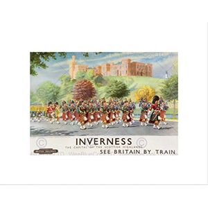 Wee Blue Coo TRAVEL INVERNESS BRITISH RAILWAYS SCOTLAND HIGHLANDER FRAMED ART PRINT B12X7849 Wee Blue Coo TRAVEL INVERNESS BRITISH RAILWAYS SCOTLAND HIGHLANDER FRAMED ART PRINT B12X7849
