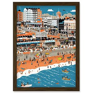 Artery8 Brighton Beach and Palace Pier Modern Abstract Artwork Framed Wall Art Print A4 Artery8 Brighton Beach and Palace Pier Modern Abstract Artwork Framed Wall Art Print A4