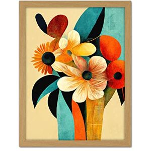 Doppelganger33 LTD Vibrant Modern Abstract Oil Painting Summer Flower Bouquet Teal Orange Artwork Framed Wall Art Print 18X24 inch Doppelganger33 LTD Vibrant Modern Abstract Oil Painting Summer Flower Bouquet Teal Orange Artwork Framed Wall Art Print 18X24 inch
