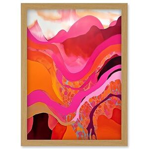 Artery8 The Pink Mountains Abstract Oil Painting Bright Vibrant Pink Orange Alps Landscape Artwork Framed Wall Art Print A4 Artery8 The Pink Mountains Abstract Oil Painting Bright Vibrant Pink Orange Alps Landscape Artwork Framed Wall Art Print A4