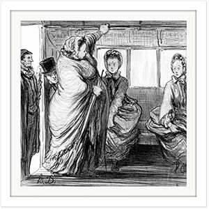 Artery8 Honore Daumier Twinkling Eye Bus Overflowing Square Wooden Framed Wall Art Print Picture 16X16 Inch Artery8 Honore Daumier Twinkling Eye Bus Overflowing Square Wooden Framed Wall Art Print Picture 16X16 Inch