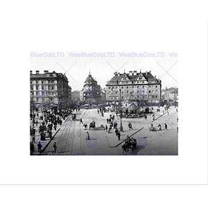 Wee Blue Coo Munchen Karlsplatz Postcard Late 19th Century Old BW Wall Art Print Wee Blue Coo Munchen Karlsplatz Postcard Late 19th Century Old BW Wall Art Print