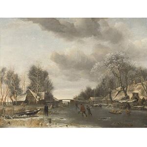 Artery8 Van De Cappelle Winter Scene Landscape Painting Unframed Wall Art Print Poster Home Decor Premium Artery8 Van De Cappelle Winter Scene Landscape Painting Unframed Wall Art Print Poster Home Decor Premium