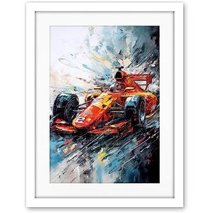 Artery8 Orange Race Car Grand Prix Action Shot Painting Artwork Framed Wall Art Print 18X24 Inch Artery8 Orange Race Car Grand Prix Action Shot Painting Artwork Framed Wall Art Print 18X24 Inch