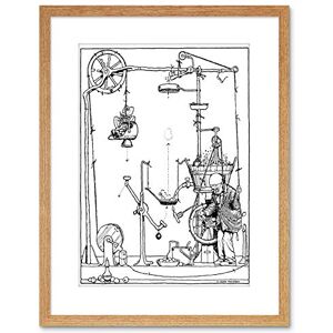 Wee Blue Coo BRANESTAWM POTATO PEELING MACHINE HEATH ROBINSON FRAMED ART PRINT F97X10245 Wee Blue Coo BRANESTAWM POTATO PEELING MACHINE HEATH ROBINSON FRAMED ART PRINT F97X10245